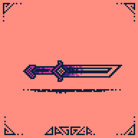 A dagger floating above a surface