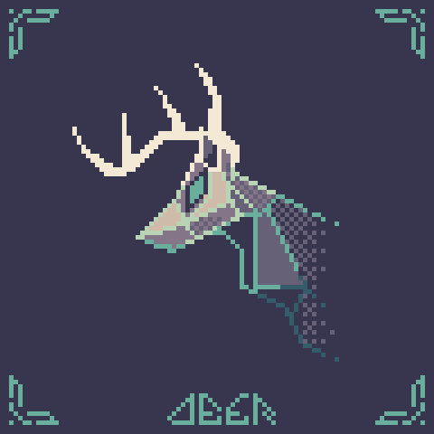 A stylized, low-poly deer in profile