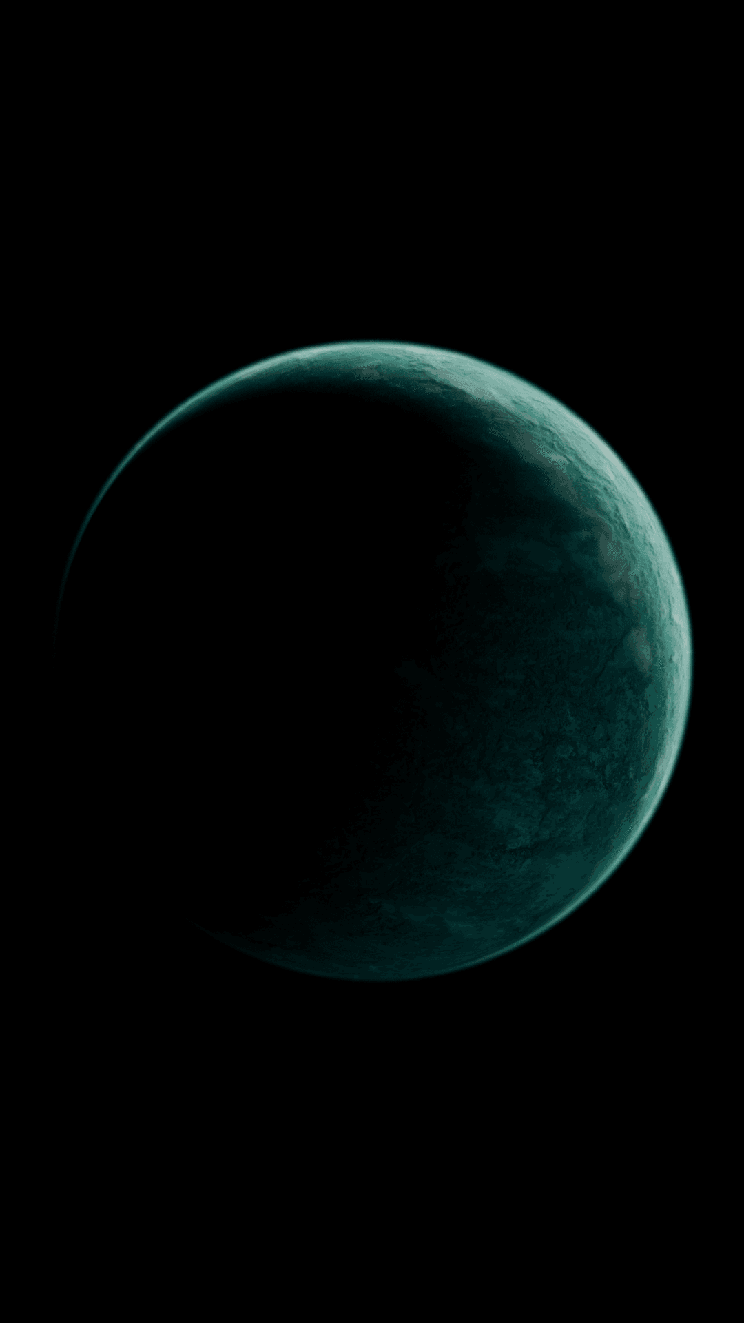 An icy, cyan planet against the blackness of space